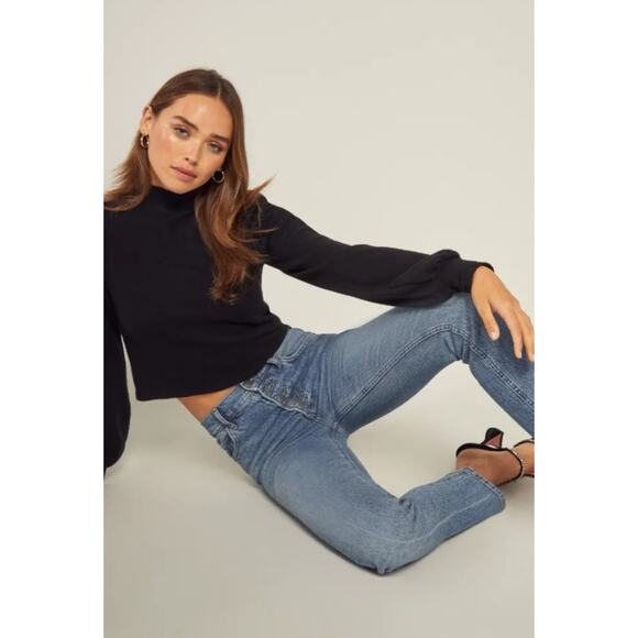 Reformation Liza High Rise Button Fly Straight Leg Jeans Malta 29 NWT - Picture 4 of 12